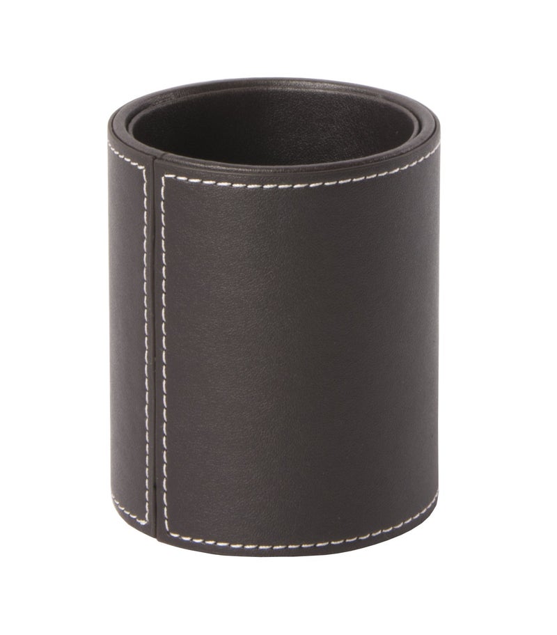 Osco BPUPP1 Faux Leather Pen Pot - Brown - Image 1